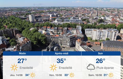 Prévisions météo du mercredi 13 août 2025 à Lille