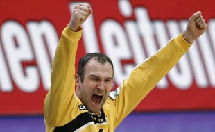 Le gardien de l'équipe de France de handball, Thierry Omeyer, lors d'un match contre la Croatie, le 30 janvier 2010 à Vienne, en Autriche.