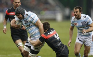 Le deuxième ligne du Racing Métro François Van der Merwe lors du match contre Toulouse le 30 mars 2013.