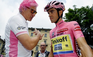 Oleg Tinkoff et Alberto Contador sur le Giro 2015.