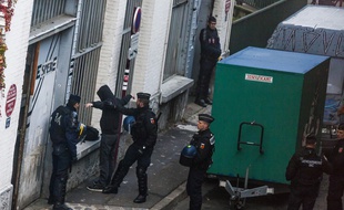 Perquisition d'un squat au Pré-Saint-Gervais le 27 novembre dernier.