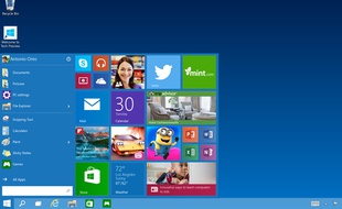 Le menu démarrer de Windows 10.