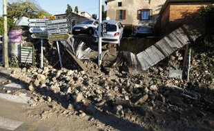 Les dégâts après les violents orages et inondations à Biot le 4 octobre 2015