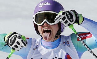 Tina Maze, championne du monde de descente le 6 février 2015.