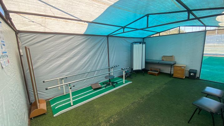 A Deir-el-Balah, le centre temporaire de réadaptation Zawaida a été ouvert en juin 2025 par Handicap International.