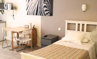 Une chambre de l'hôtel hospitalier de centre de lutte contre le cancer (CLCC) Léon-Bérard, à Lyon.