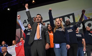 Le leader des "Patriotes", Florian Philippot a lancé sa campagne à Aubervilliers,le 24 octobre 2021.
