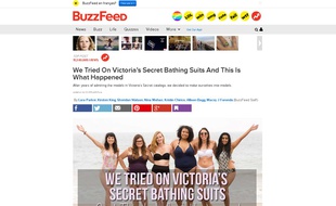 Capture d'écran de l'article du site américain Buzzfeed montrant des femmes lambda porter des bikinis Victoria's Secret.