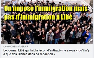 La publication Facebook affirmant à tort que la rédaction de Libération est exclusivement blanche.