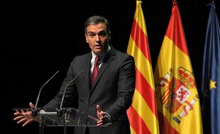Pedro Sanchez prononçant son discours au Théâtre Liceu. 21 Juin 2021