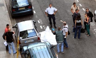 Le corps d'un jeune braqueur tué le 11 septembre 2013 par un bijoutier à Nice