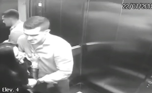 Extrait d'une des images de vidéosurveillance des violences conjugales qui ont choqué le Brésil.