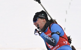 Julia Simon après sa victoire à Oberhof