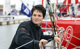 La navigatrice Ellen MacArtur au départ de la route du Rhum, le 27 novembre 2006.