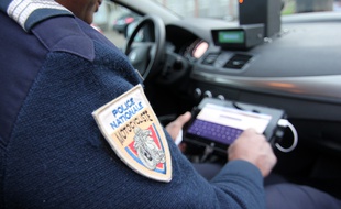 Illustration d'une patrouille de police, ici sur la rocade de Rennes.