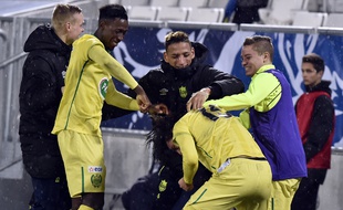 Les Nantais tout sourire le soir de leur qualification pour les quarts de finale de la Coupe de France, le 10 février 2016 à Bordeaux.