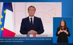 Emmanuel Macron lors de son allocution télévisée le 9 novembre 2021.