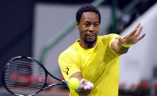 Gaël Monfils au tournoi de Doha, en janvier 2014