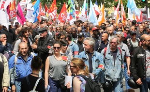 Des manifestants à Paris le 22 mai 2018, lors de la grève des fonctionnaires.