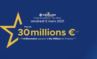 Ce vendredi 5 mars, ne manquez pas le jackpot EuroMillions de 3 millions d’euros.
