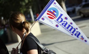 Une supportrice de Barack Obama, avant la convention démocrate de Denver, le 24 août 2008.