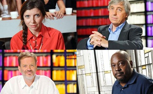 Carole Martinez, Sorj Chalandon, Alexis Jenni, Lyonel Trouillot, de gauche à droite et de haut en bas