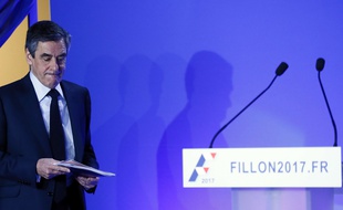 François Fillon, lors de la présentation de son programme lundi 13 mars, à Paris.