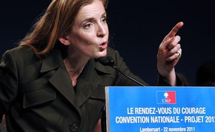 «La politique est une bataille où l'on prend des risques», a déclaré Nathalie Kosciusko-Morizet sur la scène de la convention UMP de Lambersart (Nord), le 22 novembre 2011.