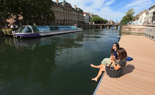 Le ponton des Bateliers à Strasbourg le 9 juillet 2018. Inauguration et ouverture au public.