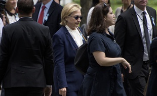 Hillary Clinton aux commémorations du 11-Septembre à Ground Zero, le 11 septembre 2016.