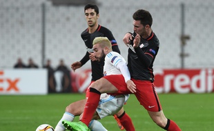 Romain Alessandrini, blond ce jeudi 18 février à Marseille face à Bilbao en Ligue Europa