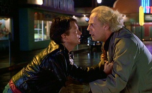 Michael J. Fox et Christophe Lloyd dans «Retour vers le futur».