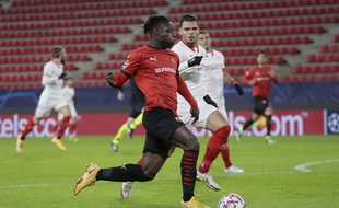 Jérémy Doku, ici lors de la rencontre de Ligue des Champions face à Séville le 8 décembre 2020.