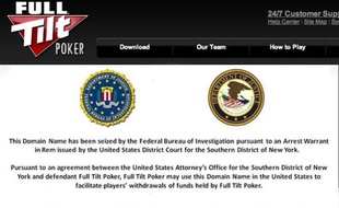 Le site Full Tilt Poker fermé par le FBI le 15 avril 2011 lors du "Black Friday"