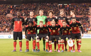 La sélection belge avant le match contre l'Italie le 13 novembre 2015.