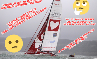 Le bateau de Tanguy de Lamotte au départ du Vendée-Globe