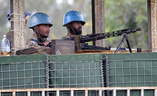 Des casques bleus de l'Onuci à Bouaké, en Côte d'Ivoire, le 2 décembre 2010.