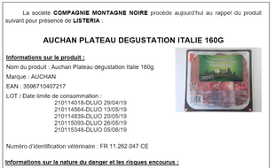 Il est recommandé aux personnes qui ont acheté ces produits de ne pas les consommer et de les détruire, ou de les faire rembourser.
