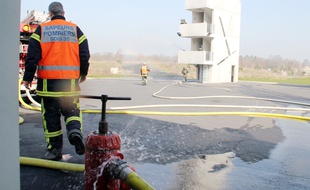 Illustration de pompiers en exercice, ici à Rennes.