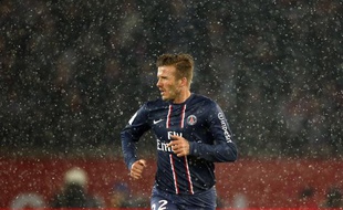 Le joueur du PSG, David Beckham, lors de son premier match avec Paris, le 24 février 2013 au Parc des Princes contre l'OM.