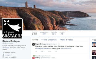 La région Bretagne est la plus suivie sur le réseau social Twitter.