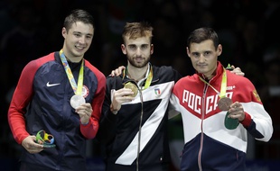 Daniele Garozzo (au centre), médaille à Rio en 2016.