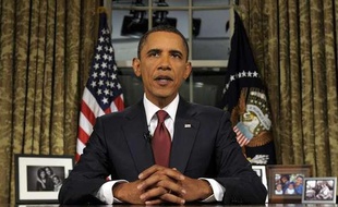 Barack Obama lors de son dicsours à la nation depuis la Maison Blanche à Washington le 31 août 2010.
