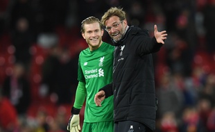 Loris Karius et Jürgen Klopp, ici lors d'un match de Premier League contre Leicester en décembre.