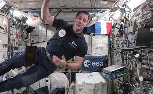 L'astronaute français Thomas Pesquet à bord de la Station spatiale internationale (ISS) le 3 septembre 2021.