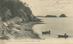 Carte postale de Cancale en 1911, visible sur Google Arts & Culture.