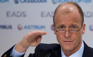 (FILES) - A photo taken on February 27, 2013 shows Tom Enders, CEO of European aerospace giant EADS speaking during a press conference in Berlin, Germany. EADS is to present on December 9, 2013, details of a broad restructuring of its defense and space activities to European trade unions, as job cuts are expected notably in Germany. AFP PHOTO / JOHN MACDOUGALL