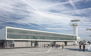 Image de synthèse du futur Satellite 3 de l'aéroport de Bordeaux Mérignac