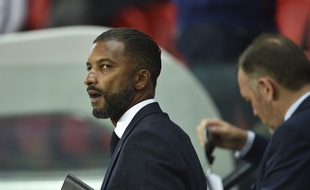 Habib Beye, le consultant Canal+, avant le match PSG-Reims au Parc, le 26 septembre 2018.