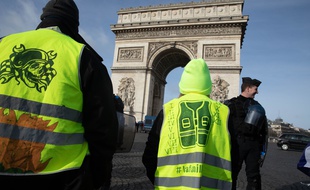 Des «gilets jaunes» à Paris le 9 février 2019.